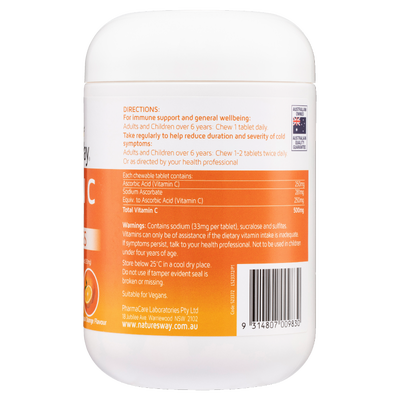 Nature's Way Sugarless Vitamin C 500mg 500s