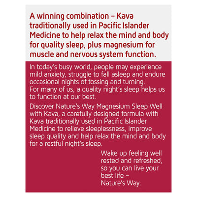 Nature's Way Magnesium Sleep Well with Kava 60 Tablets