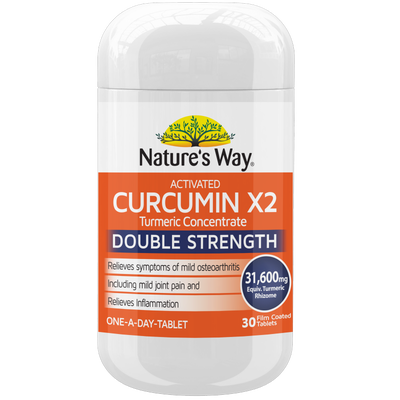 Nature's Way Activated Curcumin x2 Turmeric Concentrate Double Strength 31,600mg 30s