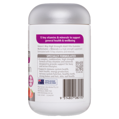 Nature's Way High Strength Adult Vita Gummies Multivitamin + Minerals 65's