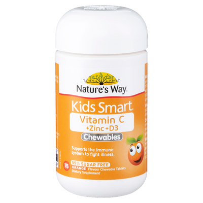 Nature's Way Kids Smart Vitamin C + Zinc + D3 Chewables 75 Tablets