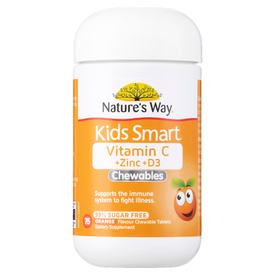 Nature's Way Kids Smart Vitamin C + Zinc + D3 Chewables 75 Tablets