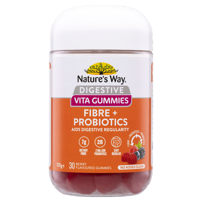 Nature's Way Digestive Vita Gummies Fibre + Probiotics 30 Pack