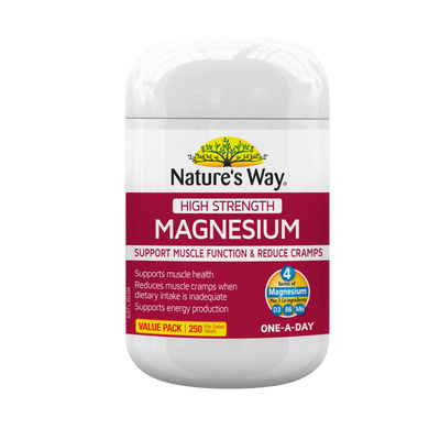 Nature's Way High Strength Magnesium 250 Tablets - One-A-Day