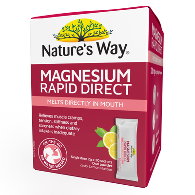 Nature's Way Magnesium Rapid Direct 2g x 20 Sachets - Direct in mouth