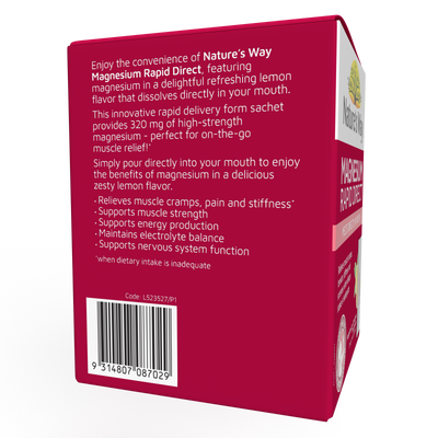 Nature's Way Magnesium Rapid Direct 2g x 20 Sachets - Direct in mouth