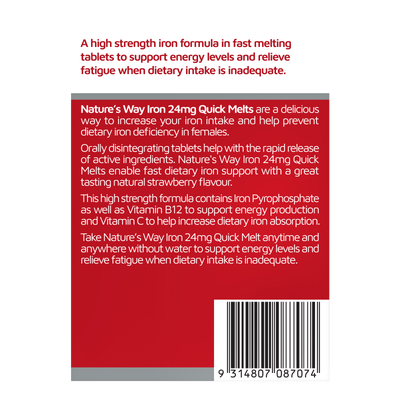 Nature's Way Iron 24mg Quick Melt 30s