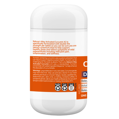Nature's Way Activated Curcumin x2 Turmeric Concentrate Double Strength 31,600mg 30s
