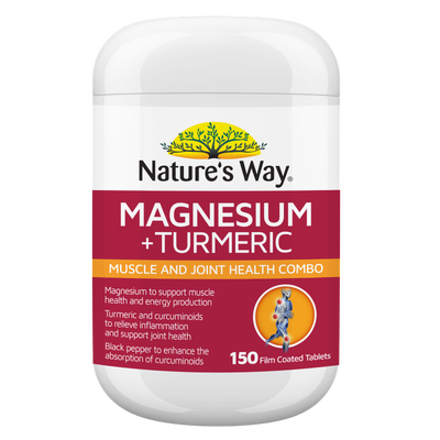 Nature's Way Magnesium + Turmeric 150 Tablets