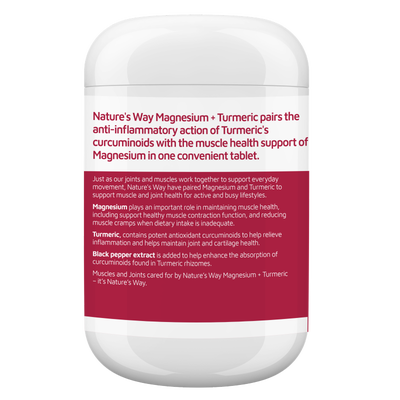 Nature's Way Magnesium + Turmeric 150 Tablets
