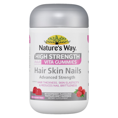 Nature's Way High Strength Adult Vita Gummies Hair Skin Nails 60s