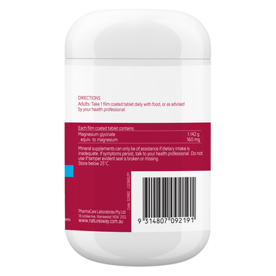 Nature's Way Magnesium Glycinate 130 tablets, One-a-day