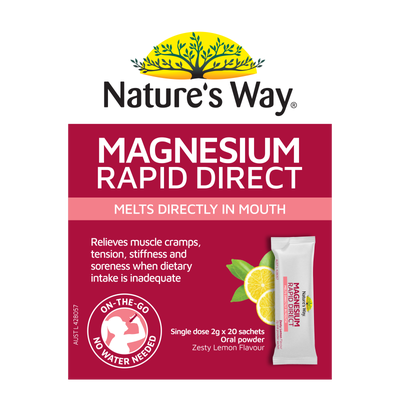 Nature's Way Magnesium Rapid Direct 2g x 20 Sachets - Direct in mouth
