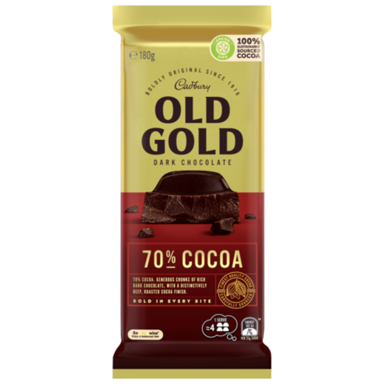 Cadbury Old Gold Dark Chocolate 70_ Cocoa Block 180g