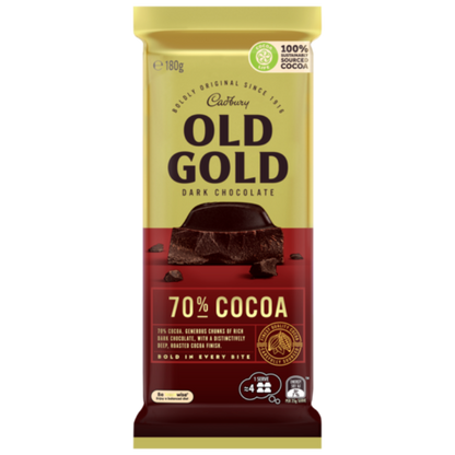Cadbury Old Gold Dark Chocolate 70_ Cocoa Block 180g