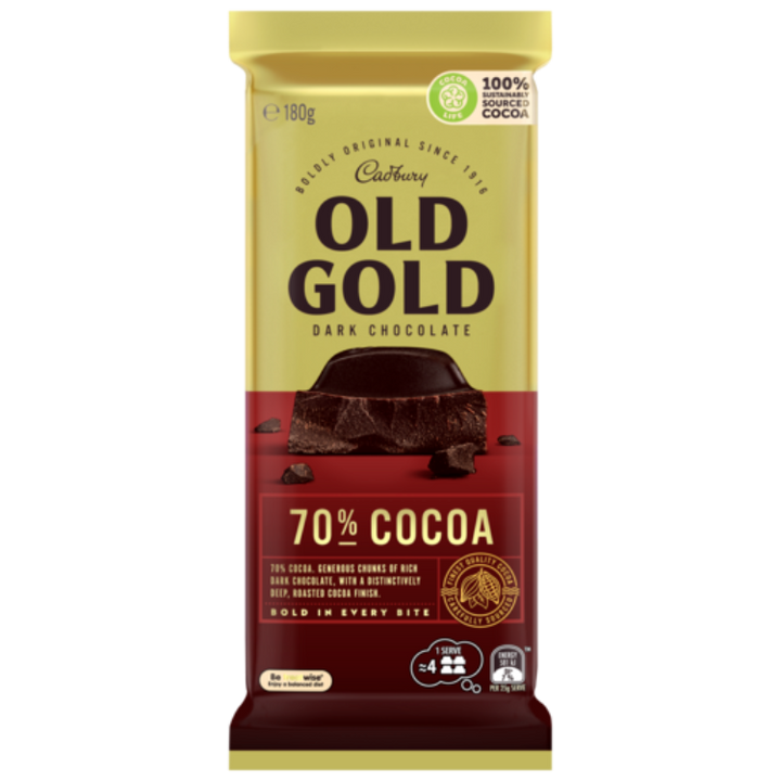 Cadbury Old Gold Dark Chocolate 70_ Cocoa Block 180g