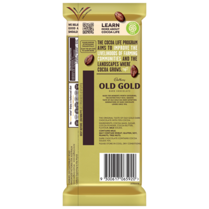 Cadbury Old Gold Dark Chocolate 70_ Cocoa Block 180g