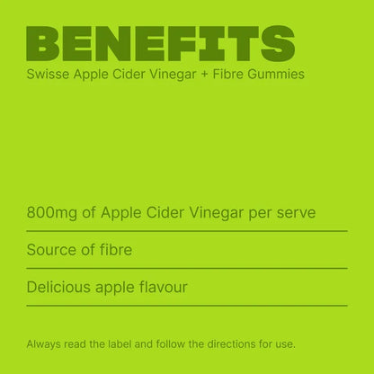 Swisse Apple Cider Vinegar + Fibre Gummies – Gut Health Support