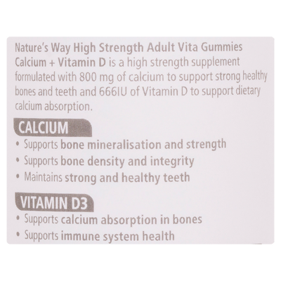 High Strength Adult Vita Gummies Calcium + Vitamin D 60's