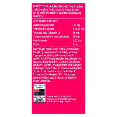 Beauty Collagen + Hyaluronic Acid 60 Tablets