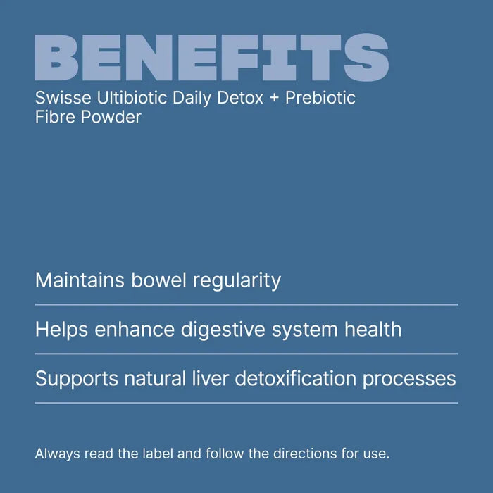Swisse Ultibiotic Daily Detox + Prebiotic Fibre Powder – With Sunfiber®