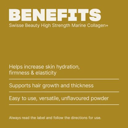 Swisse Beauty High Strength Marine Collagen+ Unflavoured Powder