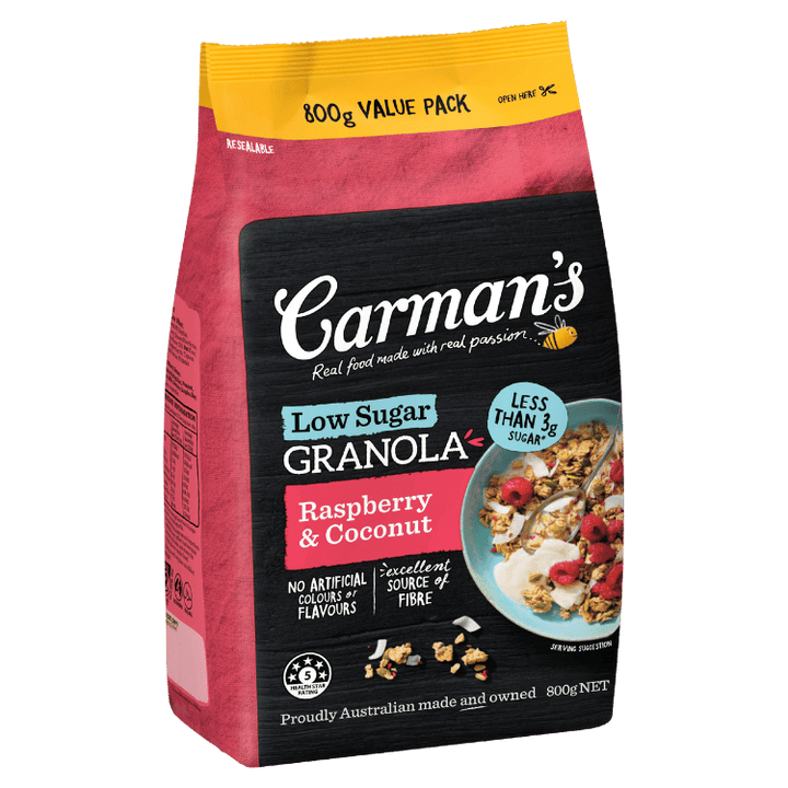 Raspberry & Coconut Low Sugar Granola 800g