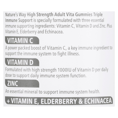 High Strength Adult Vita Gummies Triple Immune Support 50's