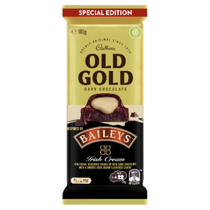 Cadbury Old Gold Baileys Dark Chocolate Block 180g