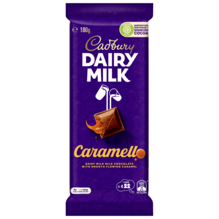 Cadbury Dairy Milk Caramello milk chocolate block 180g