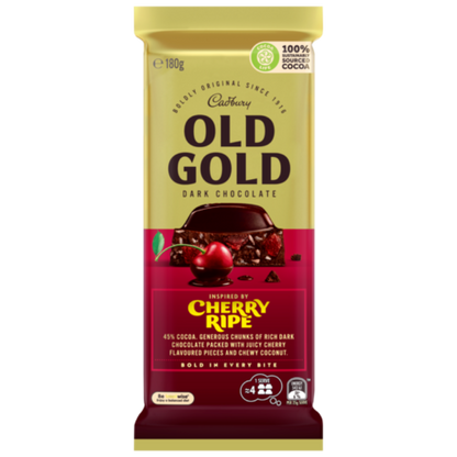 Cadbury Old Gold Dark Chocolate Cherry Ripe 180g
