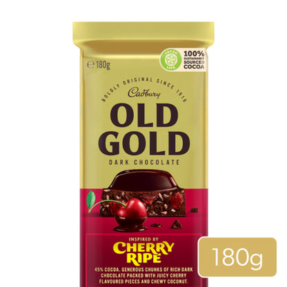 Cadbury Old Gold Dark Chocolate Cherry Ripe 180g