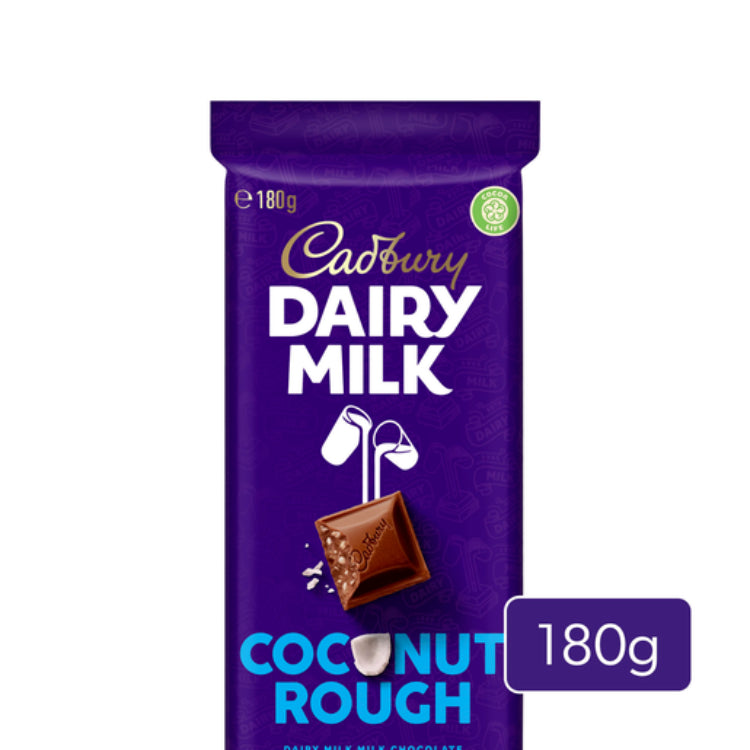 Cadbury Dairy Milk Coconut Rough Chocolate Block 180g