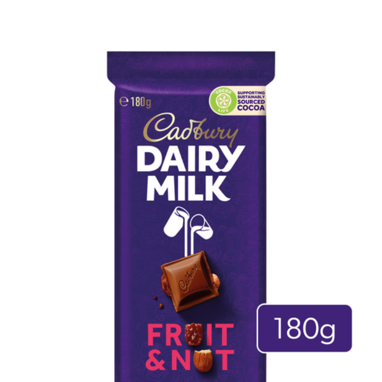 Cadbury Dairy Milk Fruit & Nut milk chocolate block 180g