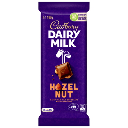 Cadbury Dairy Milk Hazelnut milk chocolate block 180g
