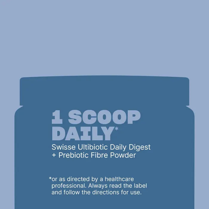 Swisse Ultibiotic Daily Digest + Prebiotic Fibre Powder – With Sunfiber®