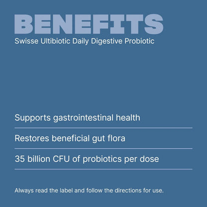 Swisse Ultibiotic Daily Digestive Probiotic – Digestive System Health Support