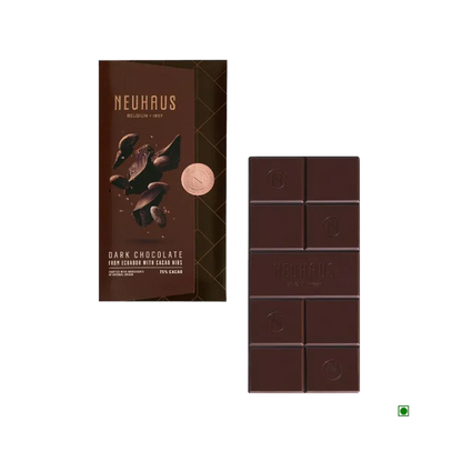 Neuhaus Dark Chocolate Bar with Cocoa Nibs – 70% Cocoa (100g)