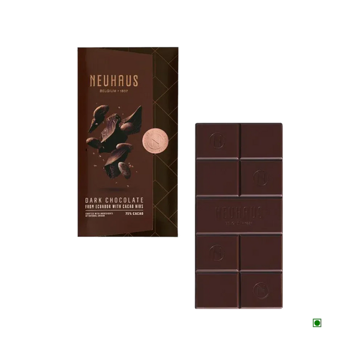 Neuhaus Dark Chocolate Bar with Cocoa Nibs – 70% Cocoa (100g)