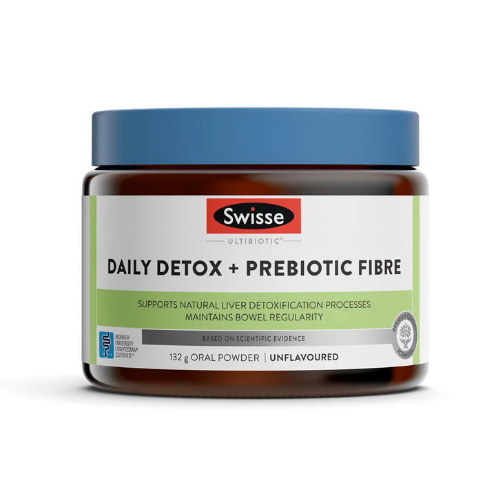Swisse Ultibiotic Daily Detox + Prebiotic Fibre Powder – With Sunfiber®