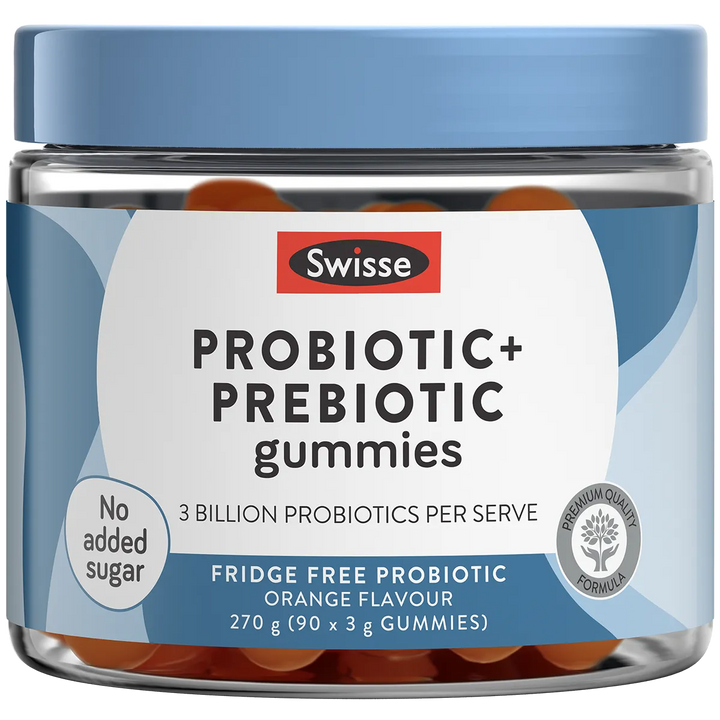 Swisse Probiotic + Prebiotic Gummies – 3 Billion CFU Probiotics