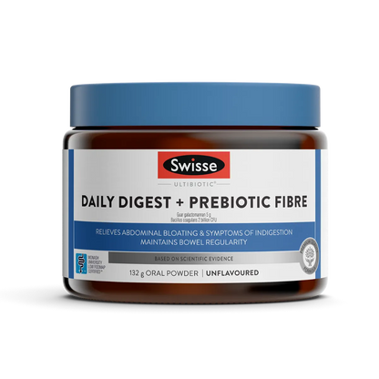 Swisse Ultibiotic Daily Digest + Prebiotic Fibre Powder – With Sunfiber®