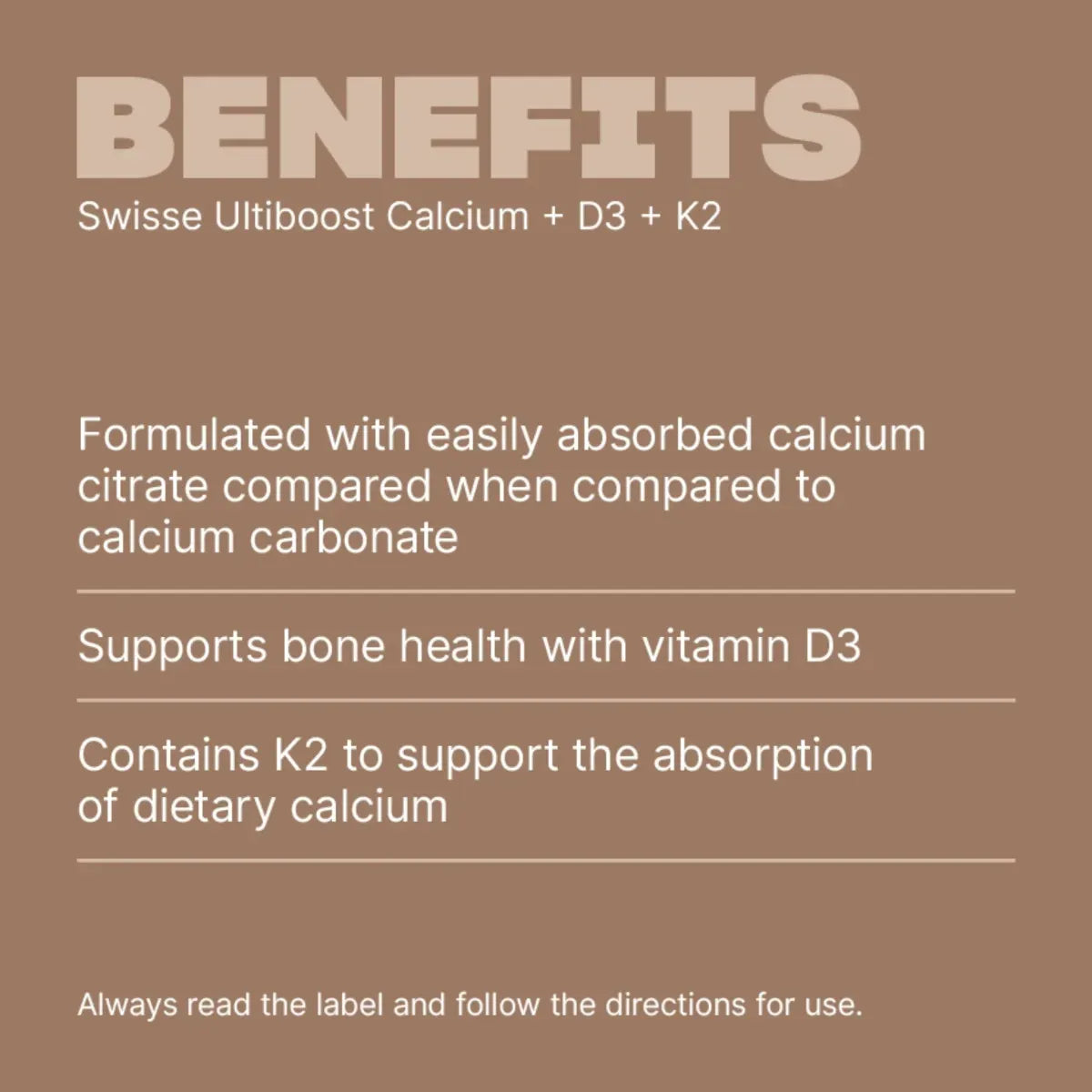 Swisse Ultiboost - Calcium + D3 + K2