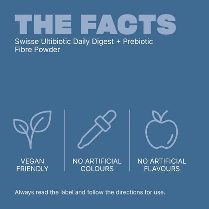 Swisse Ultibiotic Daily Digest + Prebiotic Fibre Powder – With Sunfiber®