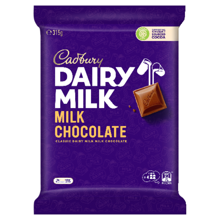 Cadbury Dairy Milk, Milk Chocolate 315g pack