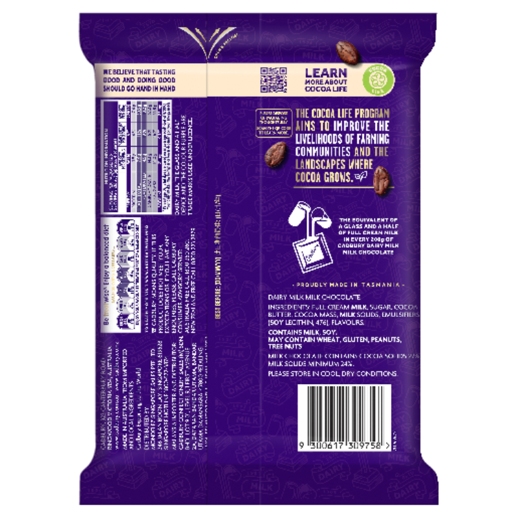 Cadbury Dairy Milk, Milk Chocolate 315g pack