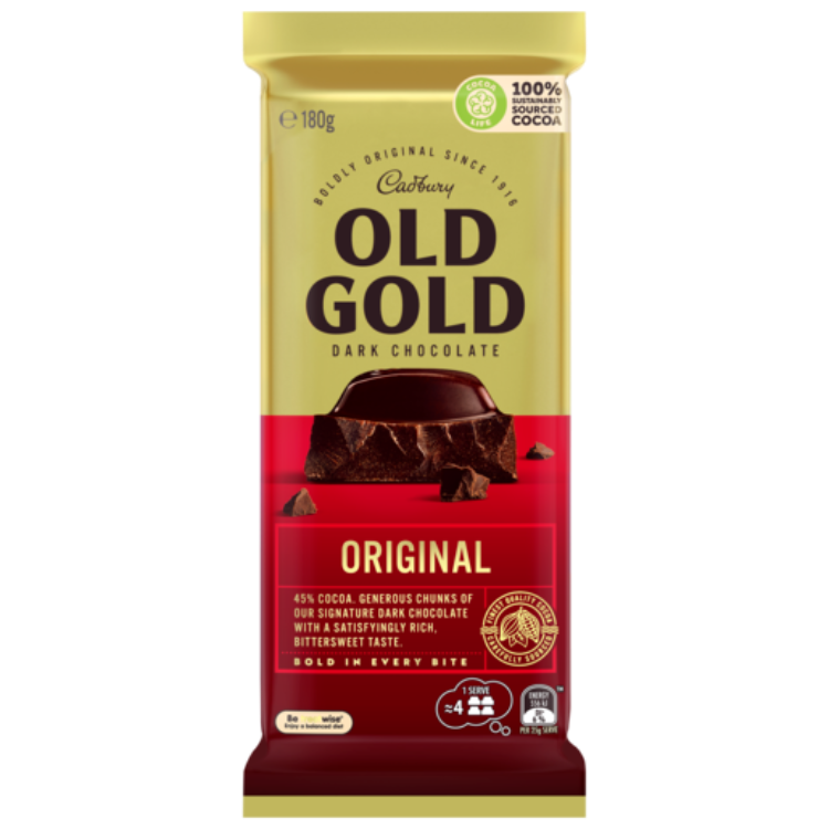 Cadbury Old Gold Original Dark Chocolate Block 180g