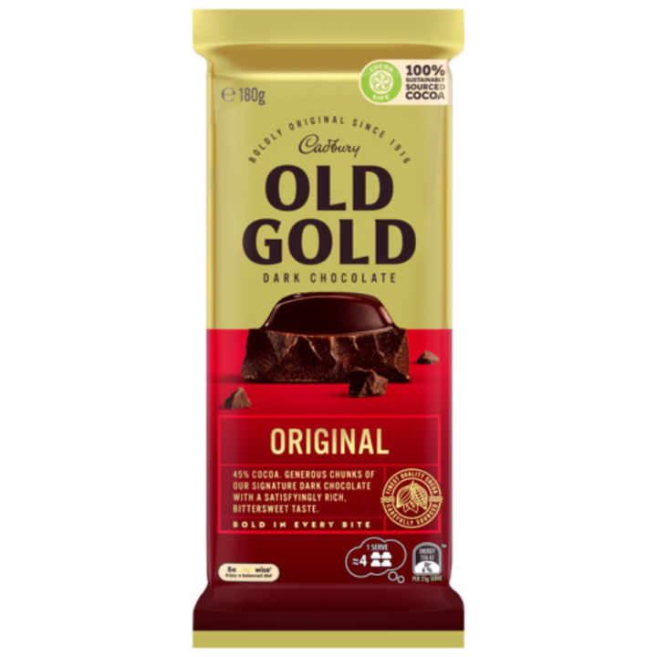Cadbury Old Gold Original Dark Chocolate Block 180g