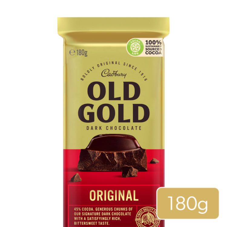 Cadbury Old Gold Original Dark Chocolate Block 180g