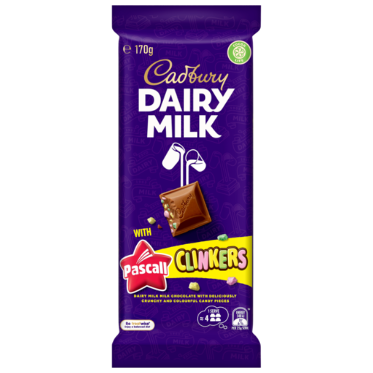 Cadbury Dairy Milk with Pascall Clinkers Chocolate Block 170g